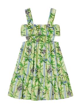 Vestido Mayoral Cut Out Verde para Menina