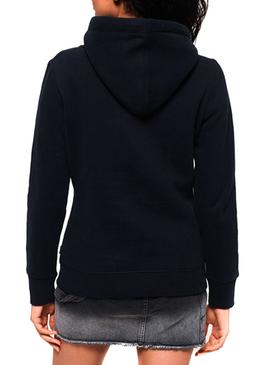 Sweat Superdry Logo da cascata Azul Mulher