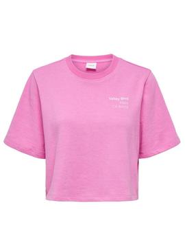 T-Shirt Only Sasja Rosa para Mulher