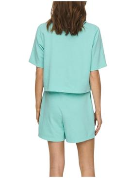 T-Shirt Only Sasja Turquoise para Mulher