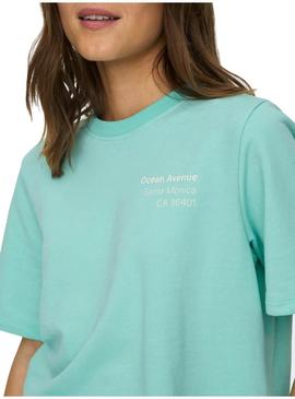 T-Shirt Only Sasja Turquoise para Mulher