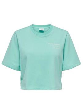 T-Shirt Only Sasja Turquoise para Mulher