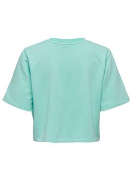 T-Shirt Only Sasja Turquoise para Mulher