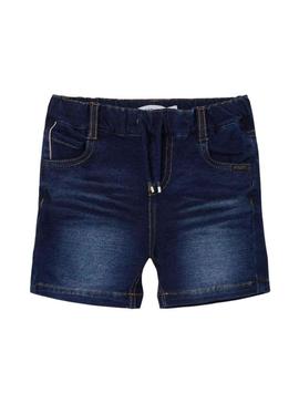 Bermuda Name It Ryan Jogger Denim Azul Azul Marinho Menino