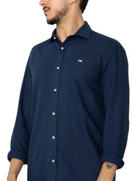 Camisa Klout Lino Azul Marinho para Homem