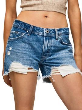 Shorts Pepe Jeans Thrasher Azul para Mulher