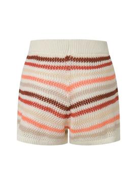 Shorts Pepe Jeans Frances Beige para Mulher