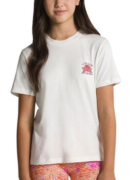 T-Shirt Vans Rosas Branco para Menina