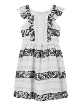 Vestido Mayoral Jacquard Lurex Branco para Menina