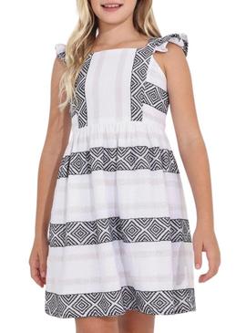 Vestido Mayoral Jacquard Lurex Branco para Menina