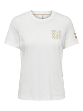 T-Shirt Only Jen Branco para Mulher