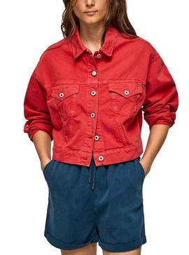 Casaca Denim Pepe Jeans Foxy Vermelho para Mulher