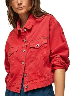 Casaca Denim Pepe Jeans Foxy Vermelho para Mulher