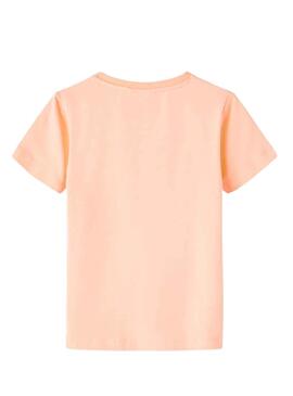 T-Shirt Name It Fama Coral para Menino