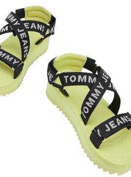Sandálias Tommy Jeans Logo Amarelo para Mulher