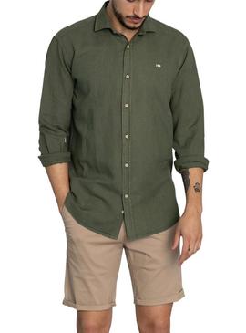 Camisa Lino Verde Klout para Homem