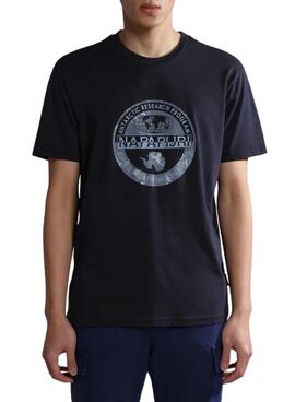 T-Shirt Napapijri Bollo Azul Marinho para Homem