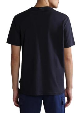 T-Shirt Napapijri Bollo Azul Marinho para Homem