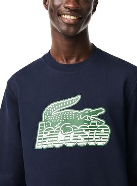 Sweat Lacoste Degradé Azul Marinho para Homem