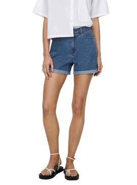 Short Only Vega Mon Denim Azul Medio para Mulher