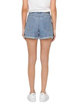 Short Only Vega Mom Denim Azul para Mulher