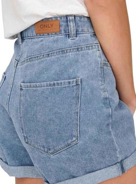 Short Only Vega Mom Denim Azul para Mulher