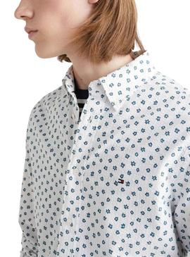 Camisa Tommy Jeans Flower Branco e Verde