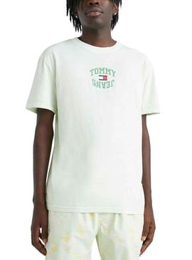 T-Shirt Tommy Jeans Arched Verde para Homem