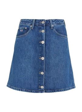 Saia Tommy Jeans A-Line Azul para Mulher