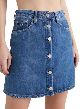 Saia Tommy Jeans A-Line Azul para Mulher