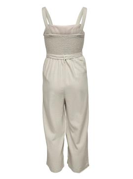 Jumpsuit Only Mistura De Linho Bege para Mulher