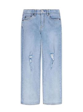 Calças Jeans Levis Wide Perna Azul para Menina