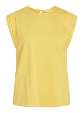 T-Shirt Vila Visinata Top Amarelo para Mulher