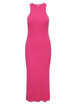 Vestido Only Belia Long fenda Rosa para Mulher