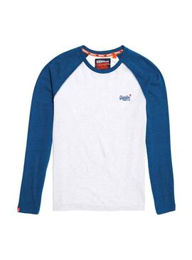 T-Shirt Superdry Etiqueta laranja Branco Homem