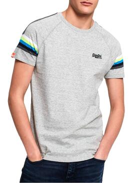 T-Shirt Superdry Engineered Stripe Cinza Homem