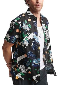 Camisa Superdry Hawaiian Preto para Homem