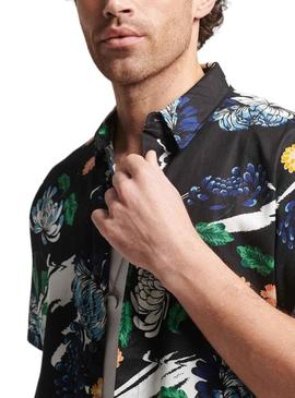 Camisa Superdry Hawaiian Preto para Homem