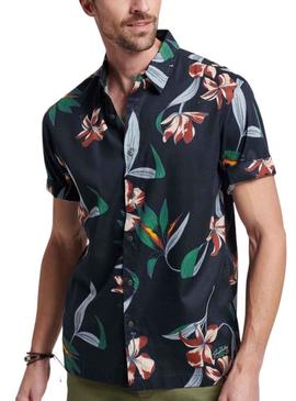 Camisa Superdry Hawaiian Azul Marinho para Homem