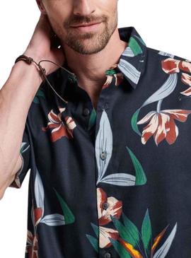 Camisa Superdry Hawaiian Azul Marinho para Homem