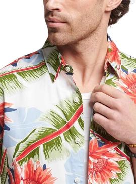 Camisa Superdry Havaiano Branco para Homem