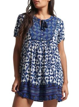 Vestido Superdry Notch Azul para Mulher