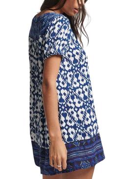 Vestido Superdry Notch Azul para Mulher