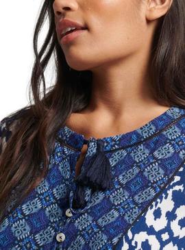 Vestido Superdry Notch Azul para Mulher