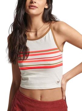 Top Superdry Vintage Stripe Branco para Mulher