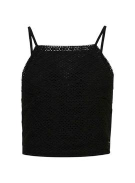 Top Superdry Crochet Preto para Mulher