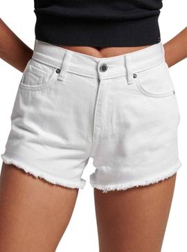 Shorts Superdry Studios High Branco para Mulher