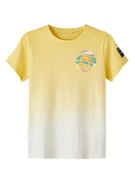 T-Shirt Name It Jander Amarelo para Menino