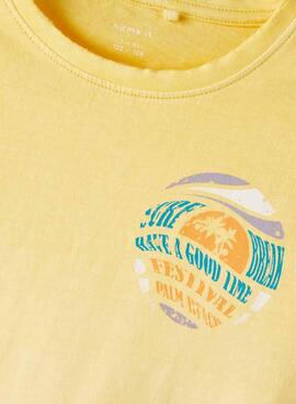 T-Shirt Name It Jander Amarelo para Menino