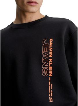 Sweat Calvin Klein Outline Preto para Homem
